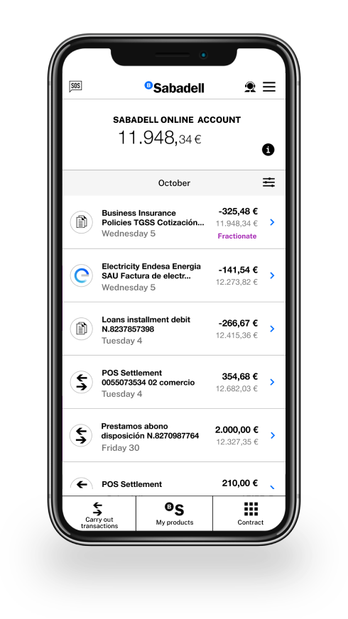 Online Account App for self-employed - Banco Sabadell